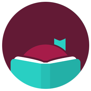 Libby logo of an open teal book with a circle behind it suggesting a person is reading. Behind the person's "head" is a teal bookmark shape